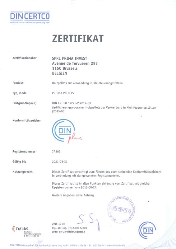 DINplus # 7A302 certificering - Prisma